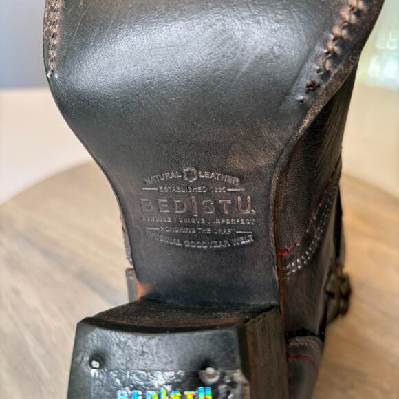 NEW Bed Stu Tania Black Rustic Crimson Ankle Boots 8.5 Women’s Handmade Mexico - Picture 11 of 14